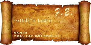 Foltán Endre névjegykártya